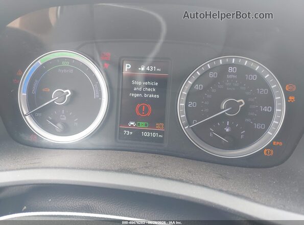 KMHE34L33KA088383 2019 HYUNDAI SONATA HYBRID White უკანა სავარძლების ხედი