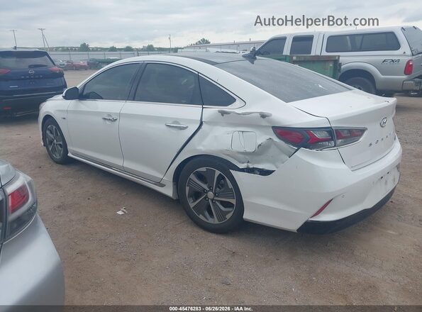 KMHE34L33KA088383 2019 HYUNDAI SONATA HYBRID White უკანა მარცხენა