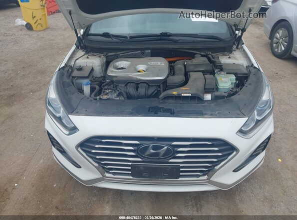 KMHE34L33KA088383 2019 HYUNDAI SONATA HYBRID White უკანა ხედი