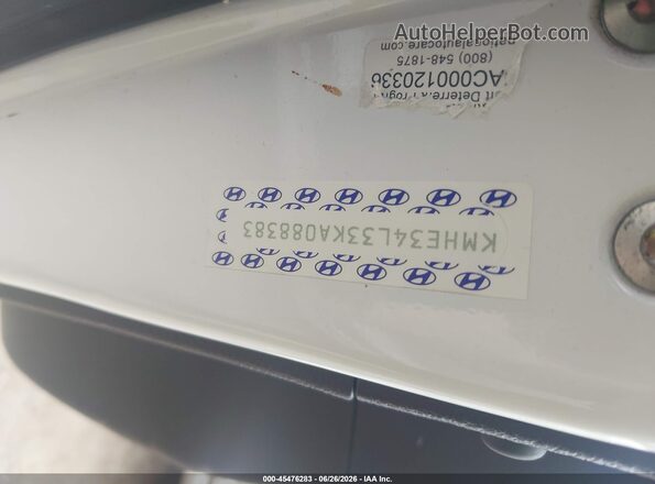 KMHE34L33KA088383 2019 HYUNDAI SONATA HYBRID White ძრავის განყოფილების ხედი