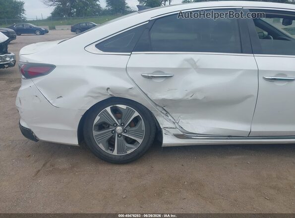 KMHE34L33KA088383 2019 HYUNDAI SONATA HYBRID White წინა ხედი