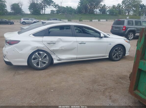 KMHE34L33KA088383 2019 HYUNDAI SONATA HYBRID White უკანა სალონის ხედი
