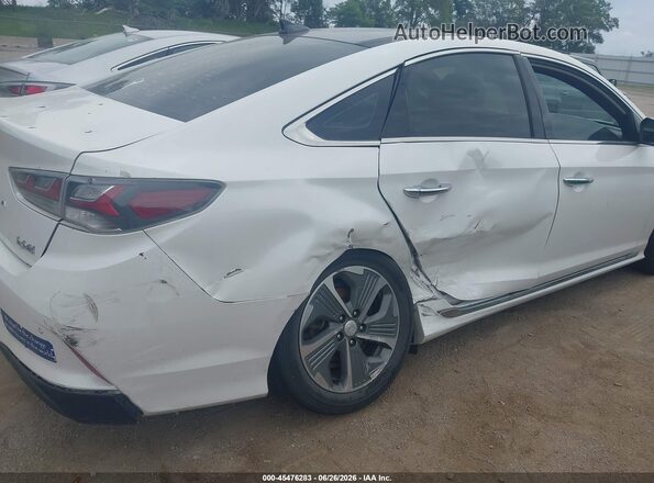 KMHE34L33KA088383 2019 HYUNDAI SONATA HYBRID White 