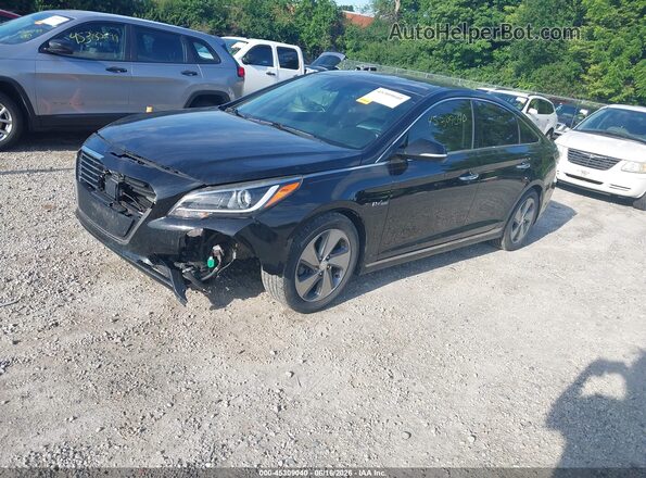 KMHE34L34HA067101 2017 HYUNDAI SONATA HYBRID Black Передня ліва чверть