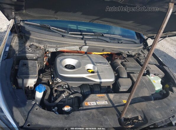 KMHE34L34HA067101 2017 HYUNDAI SONATA HYBRID Black Вид ззаду