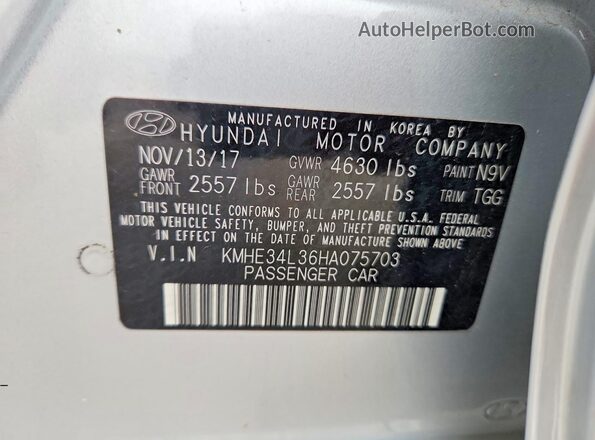 KMHE34L36HA075703 2017 HYUNDAI SONATA Silver 