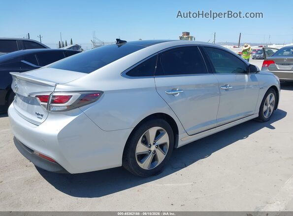 KMHE34L37HA077282 2017 HYUNDAI SONATA HYBRID Серебряный Задняя правая четверть
