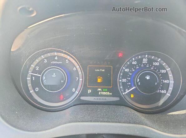 KMHFH4JG4HA588315 2017 HYUNDAI AZERA White ხელსაწყოთა პანელის ხედი
