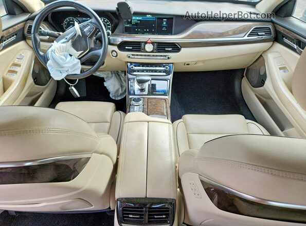 KMHG34JA2HU025017 2017 GENESIS G90 Black წინა პანელის ხედი