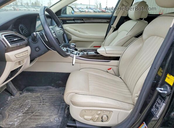 KMHG34JA2HU025275 2017 GENESIS G90 Black Widok wnętrza z przodu