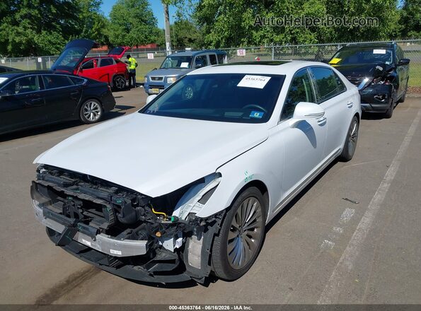 KMHG54JH3JU045161 2018 GENESIS G90 White Առջևի ձախ երեք քառորդ տեսարան