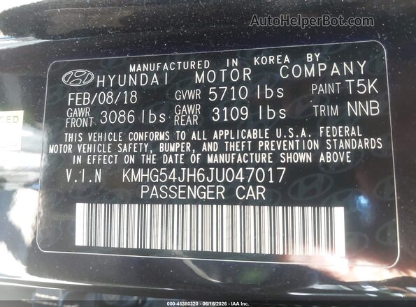 KMHG54JH6JU047017 2018 GENESIS G90 Черный Вид подкапотного пространства
