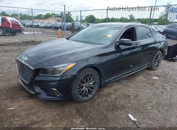 KMHGN4JB5JU245289 2018 GENESIS G80 Black Առջևի ձախ երեք քառորդ տեսարան