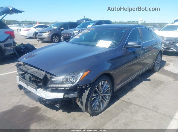 KMHGN4JE5HU178228 2017 GENESIS G80 Gray Առջևի ձախ երեք քառորդ տեսարան