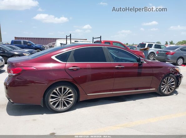 KMHGN4JEXGU107539 2016 HYUNDAI GENESIS Бордовый Вид задней части салона