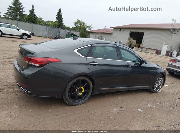 KMHGN4JF7JU248097 2018 GENESIS G80 Серый Вид задней части салона