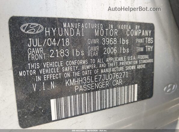 KMHH35LE7JU076271 2018 HYUNDAI ELANTRA GT Silver Вид підкапотного простору