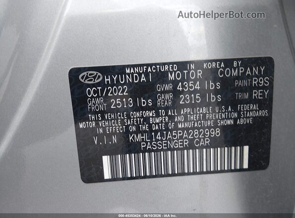 KMHL14JA5PA282998 2023 HYUNDAI SONATA Серебряный Вид подкапотного пространства