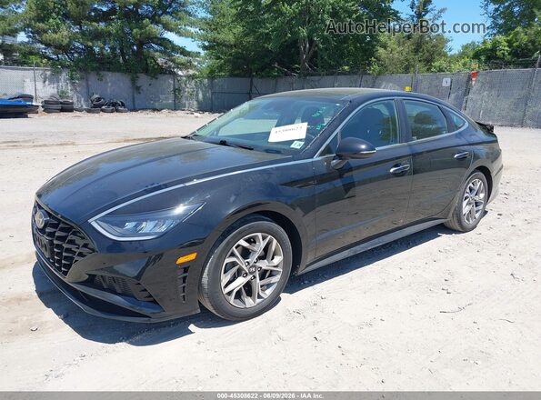 KMHL14JAXMA148466 2021 HYUNDAI SONATA Black წინა მარცხენა ხედი სამი მეოთხედიდან