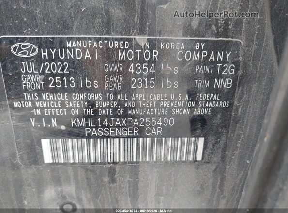 KMHL14JAXPA255490 2023 HYUNDAI SONATA Gray Вид підкапотного простору