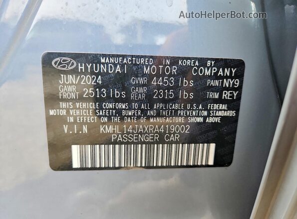 KMHL14JAXRA419002 2024 HYUNDAI SONATA Gray Vista del compartimento del motor