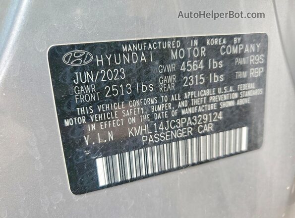 KMHL14JC3PA329124 2023 HYUNDAI SONATA Серебряный Вид подкапотного пространства