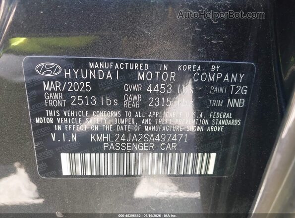 KMHL24JA2SA497471 2025 HYUNDAI SONATA Gray ძრავის განყოფილების ხედი