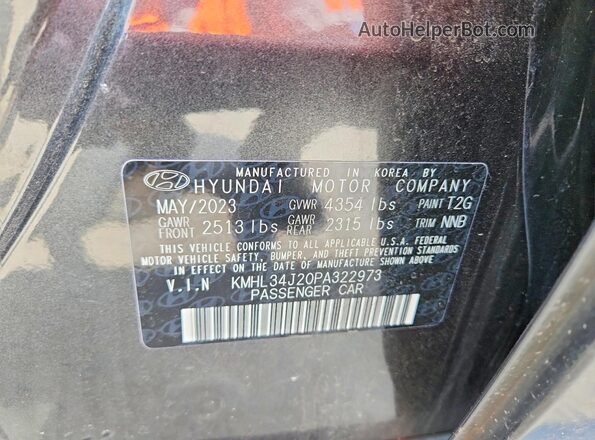 KMHL34J20PA322973 2023 HYUNDAI SONATA Gray ძრავის განყოფილების ხედი