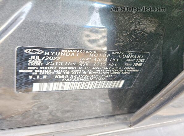 KMHL34J22PA252540 2023 HYUNDAI SONATA Gray 