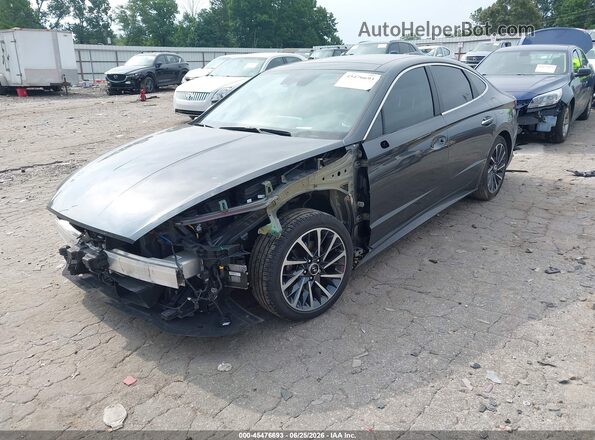KMHL34J28MA155192 2021 HYUNDAI SONATA Gray Առջևի ձախ երեք քառորդ տեսարան