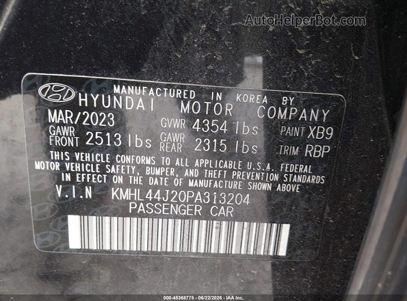 KMHL44J20PA313204 2023 HYUNDAI SONATA Black Շարժիչի բաժամունքի տեսք