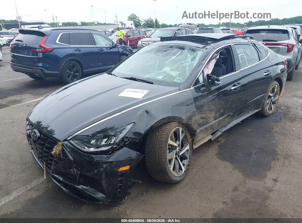 KMHL44J24PA254500 2023 HYUNDAI SONATA Black წინა მარცხენა ხედი სამი მეოთხედიდან
