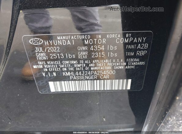 KMHL44J24PA254500 2023 HYUNDAI SONATA Black ძრავის განყოფილების ხედი