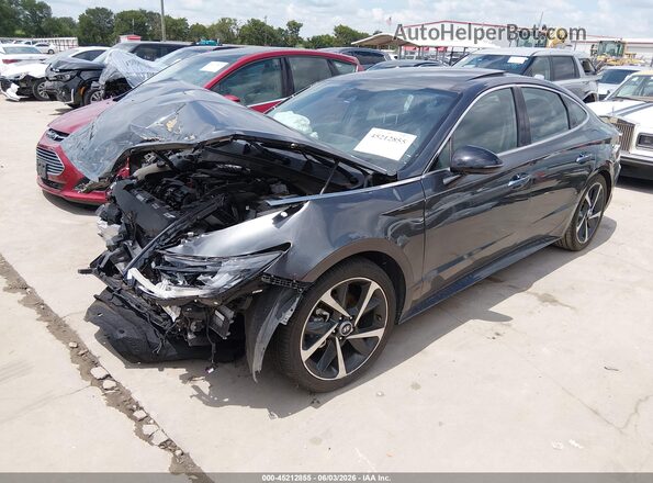 KMHL44J2XNA237598 2022 HYUNDAI SONATA Gray წინა მარცხენა ხედი სამი მეოთხედიდან