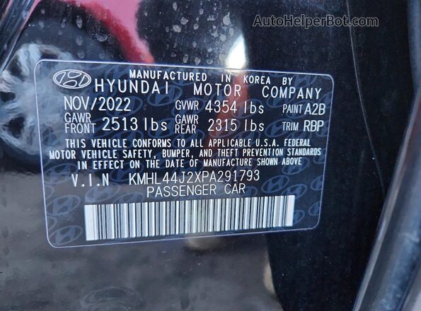 KMHL44J2XPA291793 2023 HYUNDAI SONATA Black Widok komory silnika