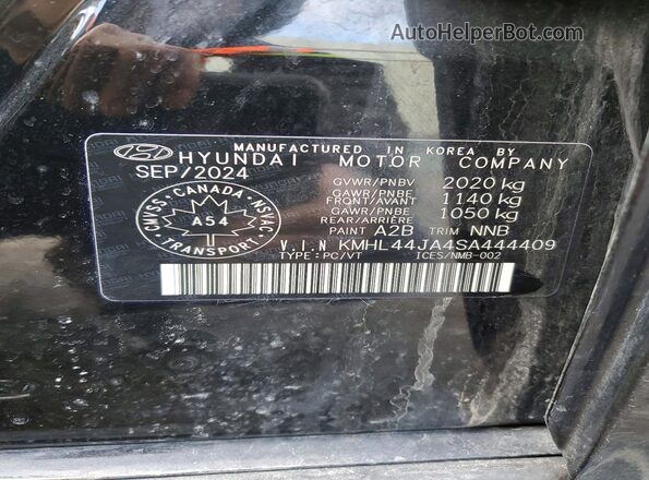 KMHL44JA4SA444409 2025 HYUNDAI SONATA Black VIN sticker view