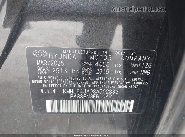 KMHL64JA0SA502333 2025 HYUNDAI SONATA Серый Вид подкапотного пространства