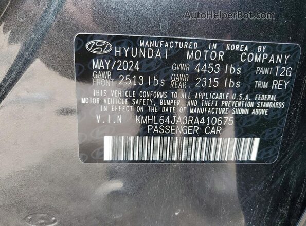 KMHL64JA3RA410675 2024 HYUNDAI SONATA Gray VIN կոդի պիտակի տեսք