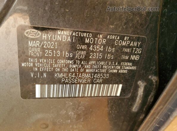 KMHL64JA8MA148533 2021 HYUNDAI SONATA Black 