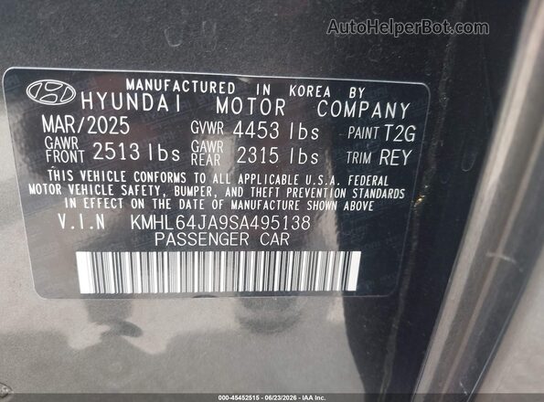 KMHL64JA9SA495138 2025 HYUNDAI SONATA Gray Engine compartment view