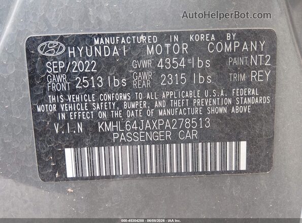 KMHL64JAXPA278513 2023 HYUNDAI SONATA Gray Vista del compartimento del motor