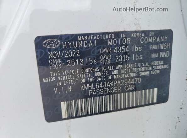 KMHL64JAXPA294470 2023 HYUNDAI SONATA White Vista del compartimento del motor