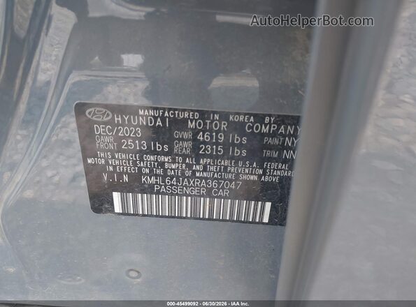 KMHL64JAXRA367047 2024 HYUNDAI SONATA Gray Vista del compartimento del motor