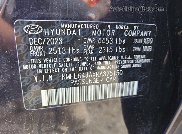 KMHL64JAXRA375150 2024 HYUNDAI SONATA Blue ძრავის განყოფილების ხედი