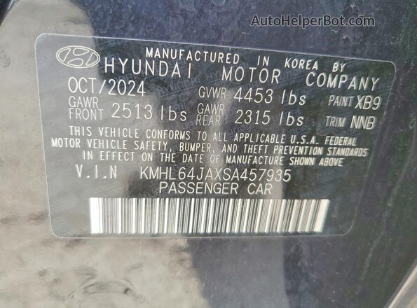 KMHL64JAXSA457935 2025 HYUNDAI SONATA Черный 