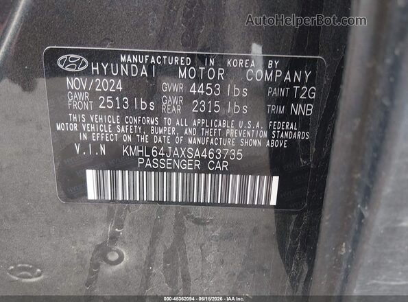 KMHL64JAXSA463735 2025 HYUNDAI SONATA Gray 