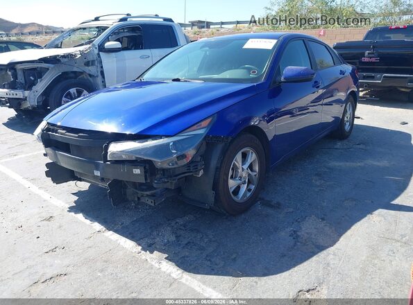 KMHLL4AG4NU332753 2022 HYUNDAI ELANTRA Blue წინა მარცხენა ხედი სამი მეოთხედიდან
