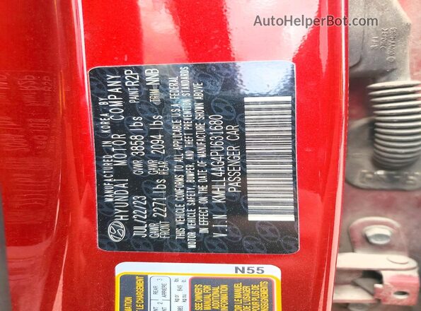 KMHLL4AG4PU631680 2023 HYUNDAI ELANTRA Red 