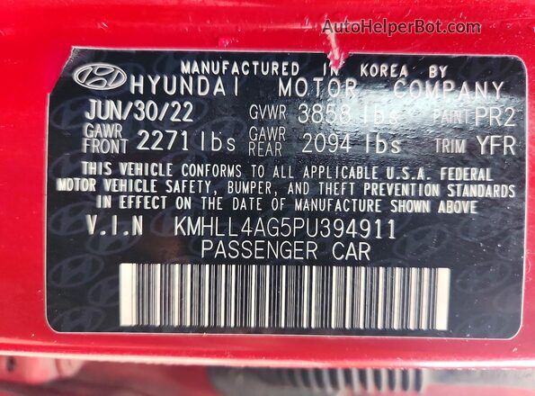 KMHLL4AG5PU394911 2023 HYUNDAI ELANTRA Red 