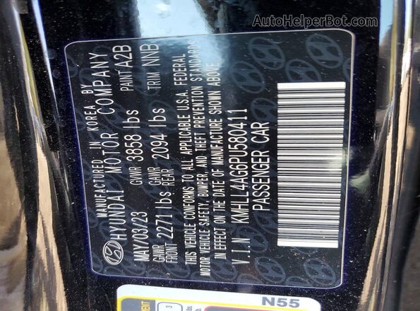KMHLL4AG6PU580411 2023 HYUNDAI ELANTRA Black Engine compartment view